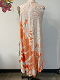 New Seven Islands White/Orange Rayon Dress, L