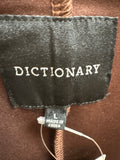 Dictionary Open Front Brown Jacket, L