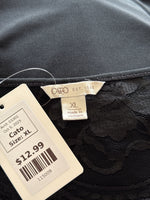 Cato Black 3/4 Sleeve Top, XL