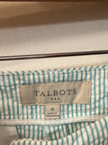 Talbots Green Stripe 21" Inseam Seersucker Pants, 8