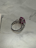 Rhodium Over Sterling Silver JTV Pink Kunzite Ring, 10