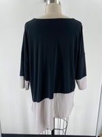 New Vecceli Italy Black/Gray Top, XL