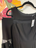 R&M Richards Black Open Shoulder 30" Inseam Jumpsuit, 6 Petite