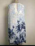 New Calvin Klein Blue Floral Inverted Pleat Dress, 22W