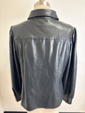Nanette Lepore Black Faux Leather Top, L