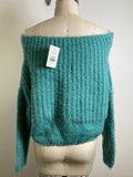 Kayla's Armoire Off Shoulder Cropped Sweater, M
