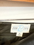Jun & Ivy Green Faux Leather Skirt, M