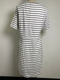J. Crew White with Black Stripes Dress, L