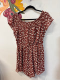 New Trixxi Off Shoulder Rust Romper, XL