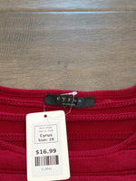 Cyrus Red 3/4 Sleeve Sweater, 2X
