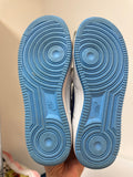 Nike Air Force 1 S50 White University Blue Shoes, 8/8.5 (youth 6.5)