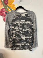 Riah Gray Camo Top, XL