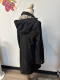 Chico's Black Removable Hood Jacket, M (no belt)