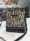 Michael Kors Zebra Mercer Gallery Small Bucket Bag, 8.5"x8.75"x5.5"