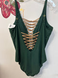 Bleu Rod Beattie Green One Piece Swimsuit, 18W