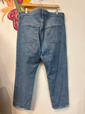 Old Navy Mid Rise Slouchy Straight Button Fly Jeans, 14