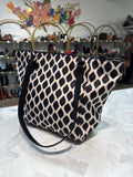 Vera Bradley Black Ikat Spots Tote Bag, 16"x11"