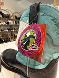 New Justin Black/Aqua Buffalo Gypsy Western Boots, 7.5