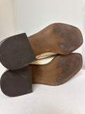 Sam Edelman Cream Leather Winnie Block-Heel Booties, 8.5