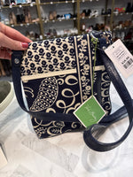 New Vera Bradley Flipster Twirly Birds Navy Crossbody Bag, 9"x8.5"