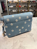 New Lauren Conrad Blue Blair Crossbody Bag, 7'H x 10''W x 3''D