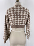 Altar'd State Brown Houndstooth Cropped Sweater, M