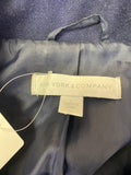 New York & Co Navy Wool Blend Coat, L