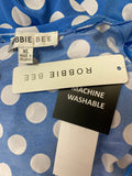 New Robbie Bee Blue Polka Dot Dress, XL
