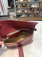 Genuine Leather Burgundy Crossbody Bag, 9"x5"
