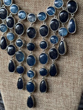 Chico's Silver with Blue Stones Necklace