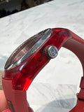 Gucci Sync Quartz Red Dial Red Rubber Strap Unisex Watch with working battery ￼