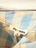 Day + Moon Blue Gingham Shorts, S
