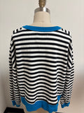 Merokeety Black Stripe Sweatshirt, L