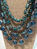 New Chico's Teal Stone Multi-Strand Necklace