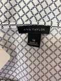 Ann Taylor White/Black Print Top, M