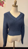 Banana Republic Cropped Blue Sweater, XS