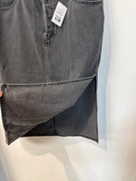 Levi's Black Denim Button Fly Side Slit Skirt, 32 (14)