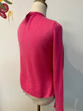 Garnet Hill Pink 100% Cashmere Cardigan, M