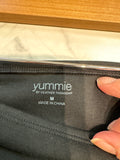 New Yummie Black Tommy Coated Moto 28" Inseam Leggings, M