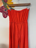 Doll Coral Strapless Jumpsuit, M