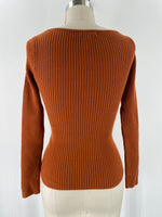 Lillusory Brown Rib Knit Sweater, S