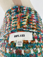 Net 153 Green Chenille Cardigan, 2X/3X