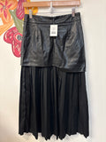 Commense Black Faux Leather Skirt, S