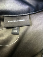 Who What Wear Black Faux Leather Dress, XS