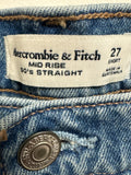 Abercrombie & Fitch Mid Rise 90s Straight 28" Inseam Jeans, 27 (4) Short