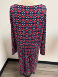 Talbots Blue/Red Dress, XL
