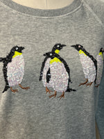 American Eagle Gray with Sequin Penguins Sweatshirt, S