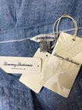 New Tommy Bahama Blue Coastalina Pintuck Top, L
