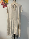 Black Tape Linen Blend Dress, 1X