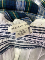American Eagle Green Plaid Pocket Dress, M